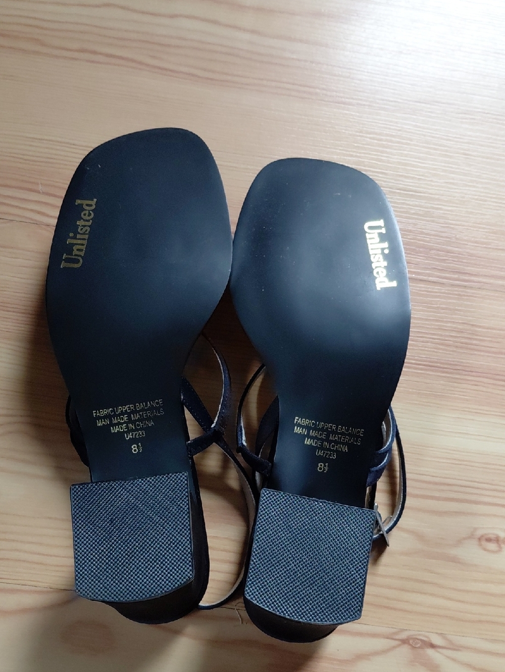 Unlisted Women's Navy Blue Strappy Block Heel Sandals - Picture 3 of 3